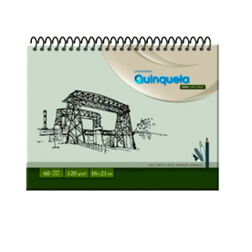 CUADERNO ESPIRAL ART 16X21 QUINQUELA T/SR BLANCO 6