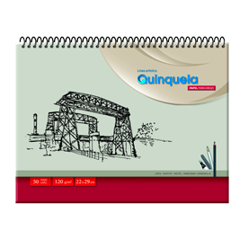 CUADERNO ESPIRAL ART 22X29 QUINQUELA T/SR BLANCO 5