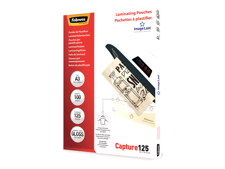 LAMINAS FELLOWES A3 303X426X125MIC 100UNID