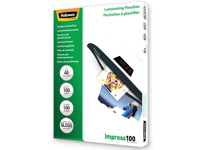 Fundas de Plastificar Brillo A5 100 micras. Pack 100  