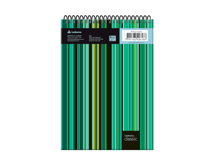 BLOC ESPIRAL A5 CLASSIC 80H RAYADO 