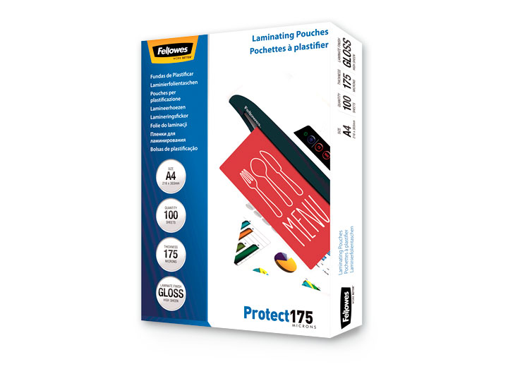 Fundas de Plastificar Brillo A4 175 micras. Pack 100