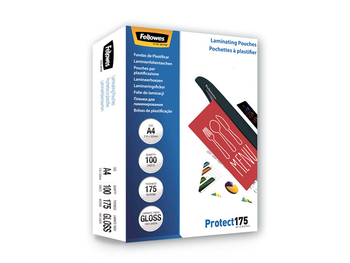 Fundas de Plastificar Brillo A4 175 micras. Pack 100