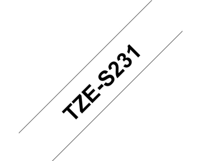 CINTA TZES231 NEGRO-BLANCO 12MMX8M